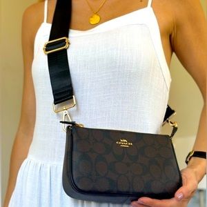 NEW Coach bag crossbody shoulder signature coated leather gold hardware NWT